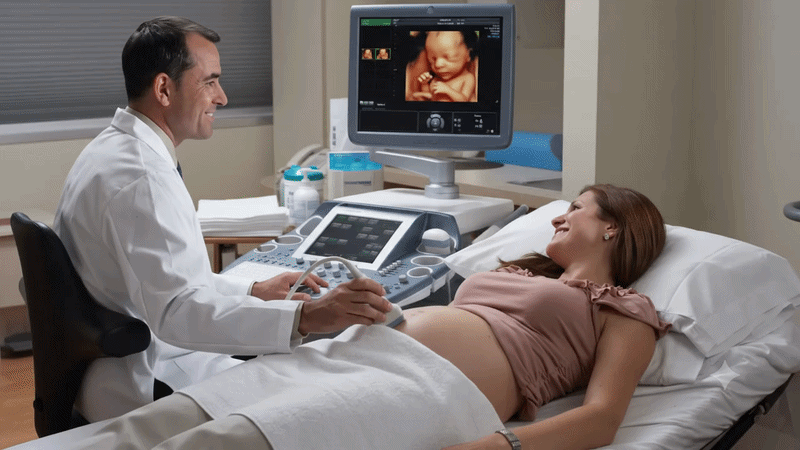 Gestante realizando Ultrassom 5D
